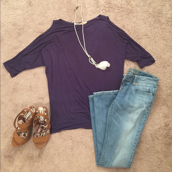 Anthro Michael Stars Cold Shoulder Top - Picture 2 of 3